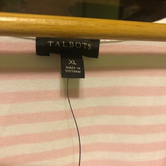 Talbots Pink and White Striped Sleeveless T-Shirt; NWT; 100% cotton and machine - Picture 2 of 8